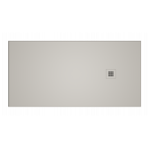 Receveur De Douche En Résine Lm Slate - 130x90 - Ral 9001 - Couleur Blanc Cassé – Extra-plat – Valve Et Grille Laquée Incluses – Classe C3 - Bricoman