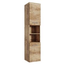 Armoire De Rangement Paso Hauteur 160 Cm Chêne Châtaignier - Meuble De Rangement Haut Placard Armoire Colonne - Bricoman