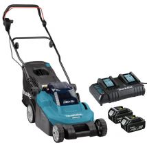 Tondeuse À Gazon 36v Lxt 900w (2x4,0 Ah) Largeur De Coupe 38 Cm - Makita Dlm382cm2 - Bricoman