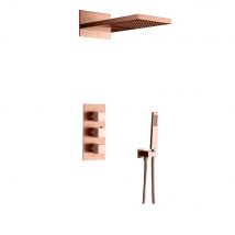 Composition De Douche Thermostatique Or Rose Brossé - Sirius - Bricoman