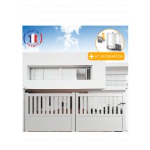 Portail Aluminium Coulissant Semi-ajouré En Kit + Motorisation Dimensions L.4000 (entre Piliers) X H.1300 Mm Couleurs Blanc (ral 9010) - Bricoman