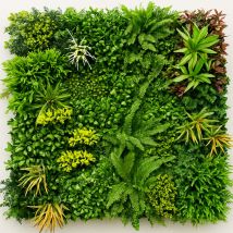 Mur Végétal Artificiel Jungle 1 M × 1 M – Plaque Décorative Fausse Plante Mur Intérieur Extérieur Balcon Terrasse - Tecnomat