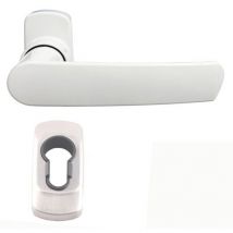 Paire De Poignées Klose Besser "aydan" + 2 Rosaces Blanc Alu - Bricoman