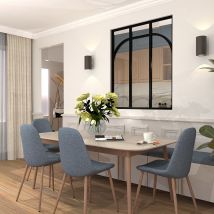 Verrière Aluminium 3 Vitrages Clair, 2 Arches Et 1 Traverse Horizontale Décorative - L 105 × H 123 - Noir - Bricoman