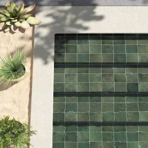 Carrelage Piscine Piscine Gloss Moss Green 15x15 Cm Effet Zellige - Bricoman