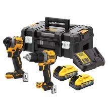 Pack 2 Outils 18v Dewalt Dck2050h2t-qw : Perceuse Dcd805 Et Boulonneuse Dcf850 Brushless Avec Coffret Et 2 Batteries 5,0 Ah Powerstack - Bricoman
