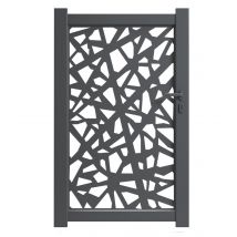 Portillon Aluminium Imola 180x100 Cm - Remplissage Tôle Alu Découpe Laser Prisme Gris 7016 - Vendu Sans Poteaux - Bricoman