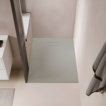 Receveur De Douche 90 X 90 Cm Extra Plat Gris Piatto En Solicast Surface Ardoisée - Bricoman