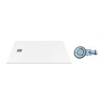 Piatto Per Doccia Da Posare O Da A Incasso 140 X 80 Cm In Resina Con Sifone Bianco - Mirnosa - Bricoman