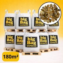 Pack 9 X Big Bag De +/- 1,5t ≃ 180m² Galet Ou Gravier Roulé Jaune Caramel Ø 8/16 Mm - Livraison Premium - Bricoman