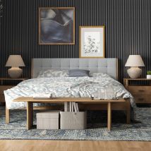 Lot De 2 Panneaux Muraux Décoratifs Acoustiques Bois Mdf 240x60cm Chêne Grisé Antibruit, Facile À Poser - Bricoman