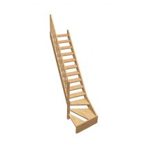 Escalier Bois Quart-tournant Gauche Avec Balustre, Normandie Kordo - Bricoman