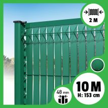 Kit 10m Occultation Lattes Aluminium Pour Panneau Rigide Maille 55 - H 1m53 X 2m Vert - Bricoman