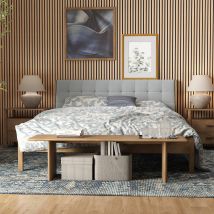 Lot De 3 Panneaux Muraux Décoratifs Acoustiques Bois Mdf 260x30cm Chêne Foncé Antibruit, Facile À Poser - Tecnomat