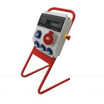 Coffret De Chantier 32a Triphasé Avec Support En Métal - 12 Modules – Coffret Électrique, Protection Différentielle, Arrêt D'Urgence Atole - Bricoman