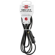 Rallonge Électrique Avec Fiche Et Interrupteur - Ip20 Noir - 1,5m - H03vvh2-f 2x0,75 - Bricoman