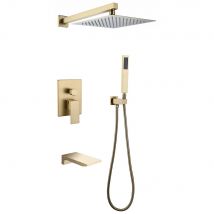 Pack Douche Et Bain Encastré Doré Brossé - Thilia - Bricoman