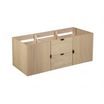 Meuble Double Vasque 140cm Chêne Studio Suspendu - Bricoman