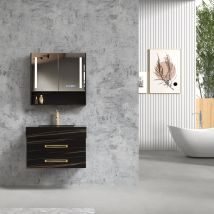 Meuble De Salle De Bain Noir Jaipur - 80 Cm - Bricoman