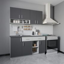 Set Cuisine Berna Haaus, Anthracite/blanc, L 140 Cm - Bricoman