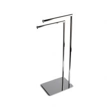 Support Chromé À 2 Essuie-mains Avec Base Rectangulaire - Bricoman