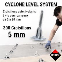 300 Croisillons Autonivellants À Vis 5mm En "i" Cyclone Rubi - Bricoman
