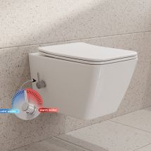 Wc De Douche Avec Buse Intégrée, Wc Suspendu Sans Bord, Wc Avec Fonction Bidet, Wc Taharet Avec Nano-revêtement, Douche Wc Eau Chaude Et Froide Horow 