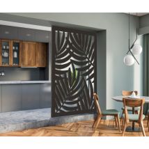 Claustra Mdf Noir Bamboo 80×200 Cm – Panneau Décoratif Ajouré Avec Support - Bricoman