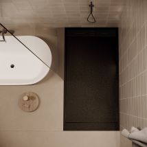 Receveur De Douche 90 X 170 Cm Extra Plat Salvi En Solicast Surface Ardoisée Noir - Bricoman