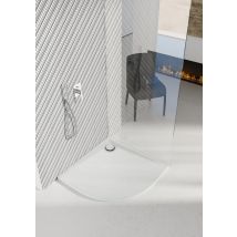 Receveur De Douche En Acrylique Blanc - Structure En Pierre - Semi Circulaire R55 - Cres - 80 X 80 Cm - Bricoman