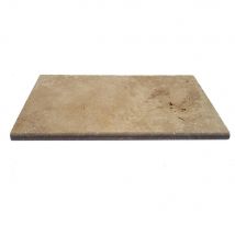 Margelle De Piscine Travertin Beige Mix 1er Choix 61x33x3cm Bord Arrondi - Bricoman