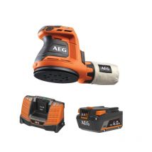 Pack Aeg 18v - Ponceuse Excentrique 125mm - Batterie 4.0 Ah - Chargeur - Bricoman