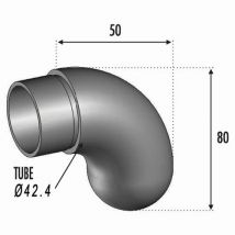 Crosse De Finition À 90° Pour Tube Rond Ø42.4mm - Hauteur 80mm Longueur 50mm - À Coller - Inox 316 - Bricoman