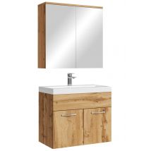 Meuble De Salle De Bain Montreal 01 60 Cm – Chêne – Meuble Avec Miroir Armoire - Bricoman