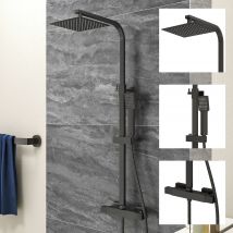 Colonne De Douche Thermostatique Carré Chromé Avec Mitigeur Réglable En Aica - Bricoman