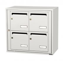 Bloc Collectif Leabox.com, 2x2, Grade 3, Simple Face, Intérieur, Mural, Blanc Pur Ral 9010 Finition Brillante - Bricoman