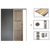 Porte Coulissante Frake 3 Panneaux H204 X L83 + Systeme De Galandage Et Kit De Finition Inclus Gd Menuiseries - Bricoman