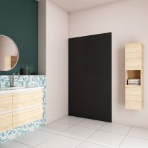 Aica Panneau Mural De Douche Noir 120x210cm Panneaux Muraux Salle De Bain Habillage Mural Aluminium - Bricoman