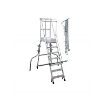 Facal - Escabeau Aluminium Roulant Avec Stabilisateurs Castiglia - Hauteur De Plancher 2,39m - Bricoman