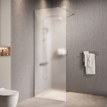 Douche À L’italienne Florida - 80 X 200 Cm - Badplaats - Chrome - Verre Mat - 8 Mm - Bricoman