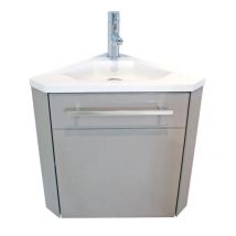 Ondée - Meuble D'Angle Lave-mains Taupe À Suspendre 40cm - Nino Ayor - Bricoman