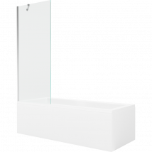 Mexen Cubik Baignoire Rectangulaire 160 X 70 Cm Avec Revêtement Et Paravent À 1 Vantail 70 Cm, Transparent, Chrome - 550316070x? - Bricoman