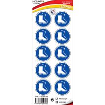 Planche 10 Pictogrammes Ø 40mm - Obligation De Porter Des Chaussures De Sécurité - 4250182 - Bricoman