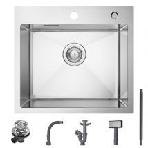 Cecipa Max Évier Cuisine 1 Bac 50 × 45 Cm Évier Inox 304 Montage Sur Le Dessus/montage À Plat Évier De Cuisine Brossé - Bricoman