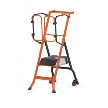 Escabeau Pirl Sécurisé 2 Marches - Hauteur De Travail Max. 2,50m - Marches Caillebotis - 202100 - Tecnomat