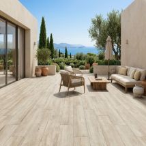 Carrelage Antidérapant One’s Haya 22,5x90 – Terrasse Imitation Bois Clair - Bricoman