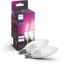 Ampoule Led Connectée Philips Hue E14 White&color Ambiance Flamme Pack 2 - Bricoman
