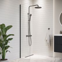 Paroi De Douche Florida - 40 X 200 Cm - Noir - 8 Mm - Bricoman