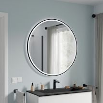 Bernstein - Miroir Rond De Salle De Bain Éclairage Led ∅100cm Cadre Noir, Antibuée, Intensité Lumière Réglable, Capteur De Mouvement - Varo Frame - 