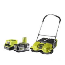 Pack Ryobi Balayeuse Motorisée 18v One+ R18sw3-0g - 1 Batterie 5.0ah - 1 Chargeur Rapide 2.0ah Rc18120-150 - Bricoman